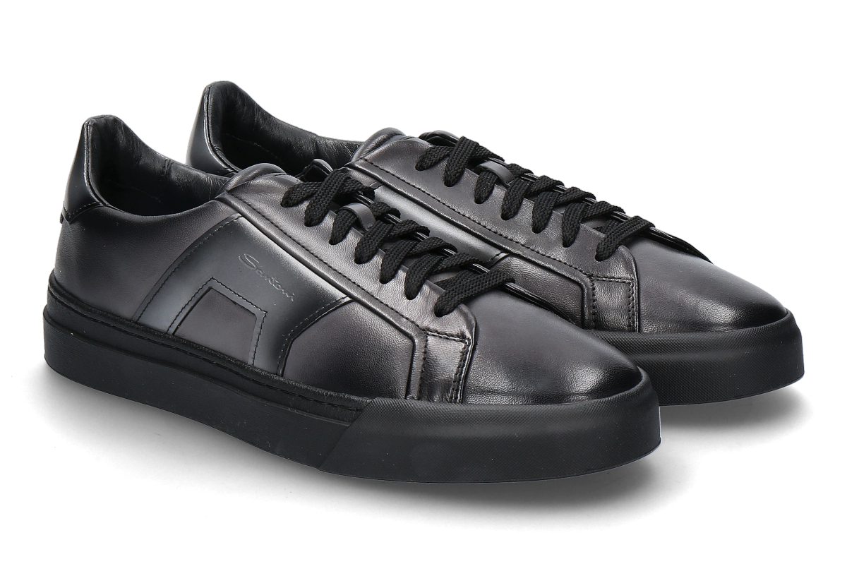 Santoni Herren- Sneaker DOUBLE BUCKLE- grey/ dunkelgrau/ schwarz