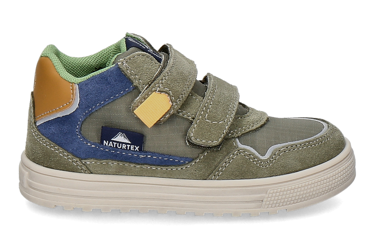 Naturino Jungen- Klettsneaker WANNY MESH SUEDE- military grün/ blau