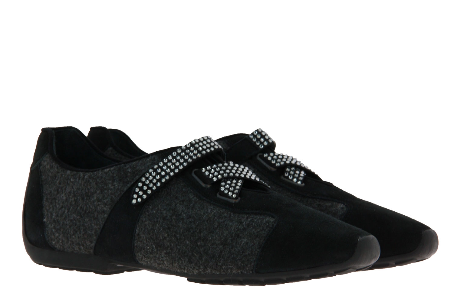 Mania Sneaker gefüttert CAMOSCIO NERO GRIGIO (38)