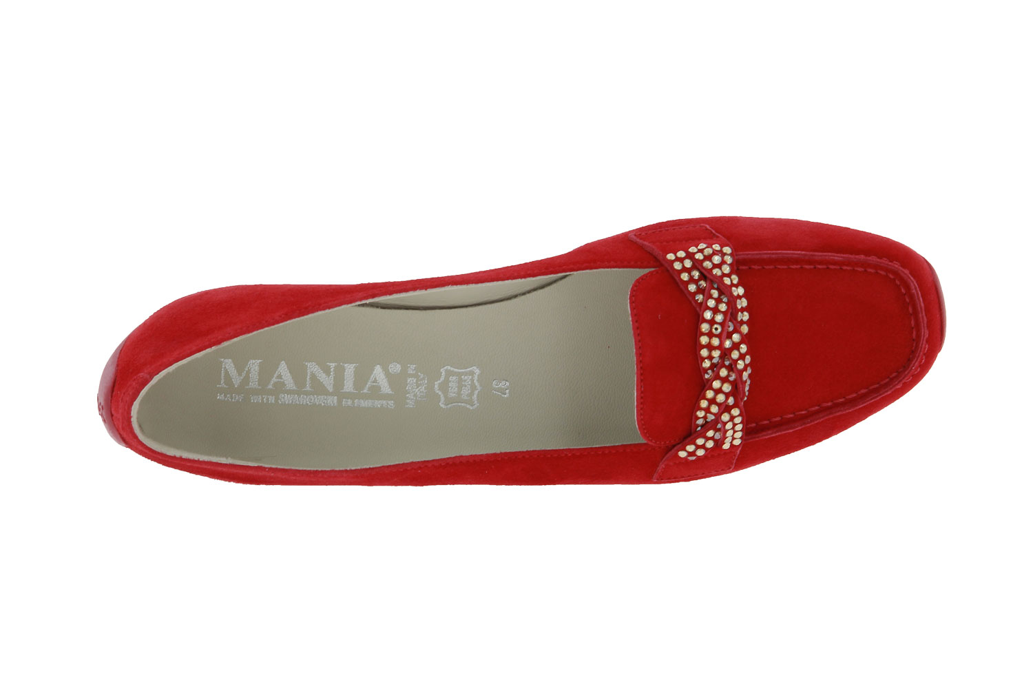 Mania Slipper CAMOSCIO ROSSO SWAROVSKI (39)