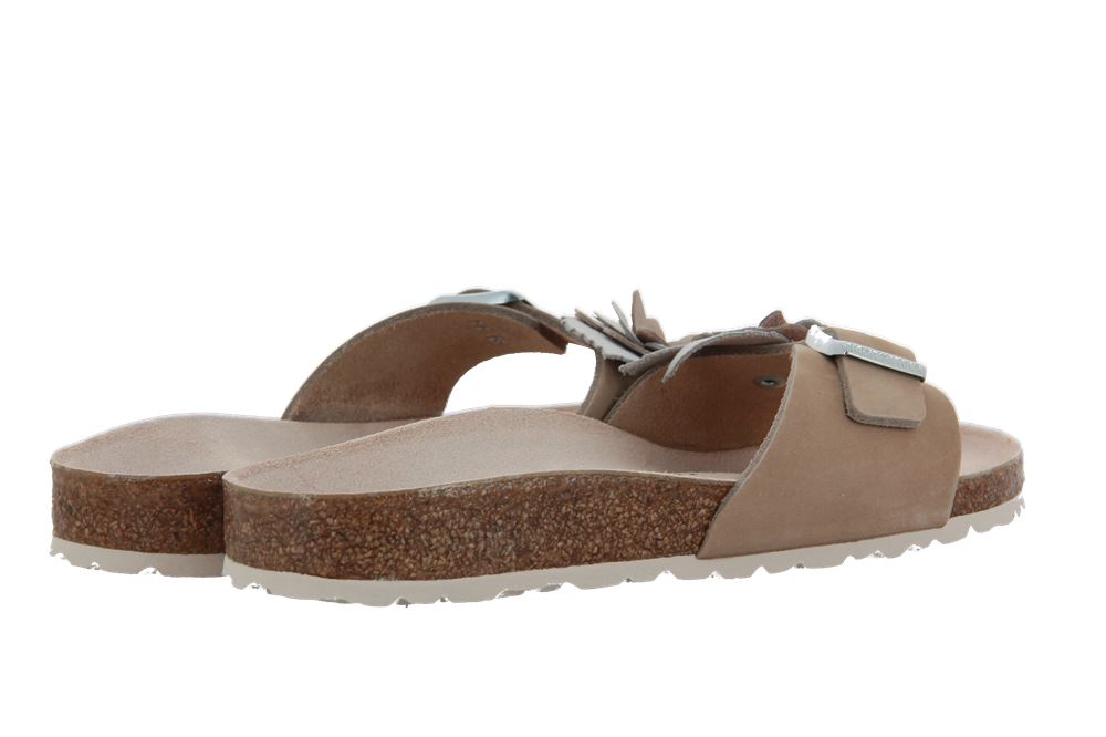 Birkenstock Pantolette MADRID FLOWER SCHMAL NATURLEDER NUDE (42)