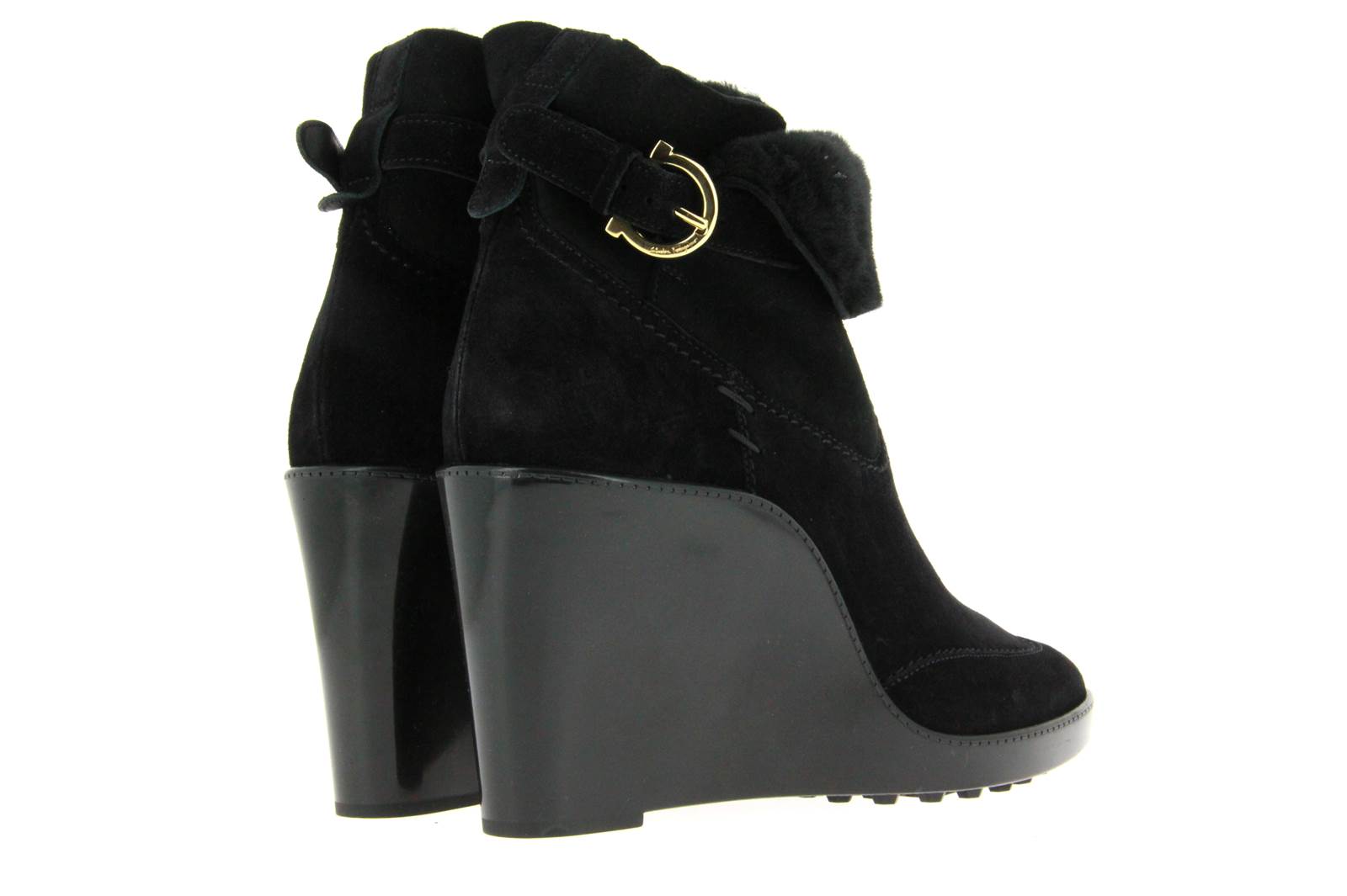 Salvatore Ferragamo Keilstiefelette RENO SUEDE CALF NERO (39½)