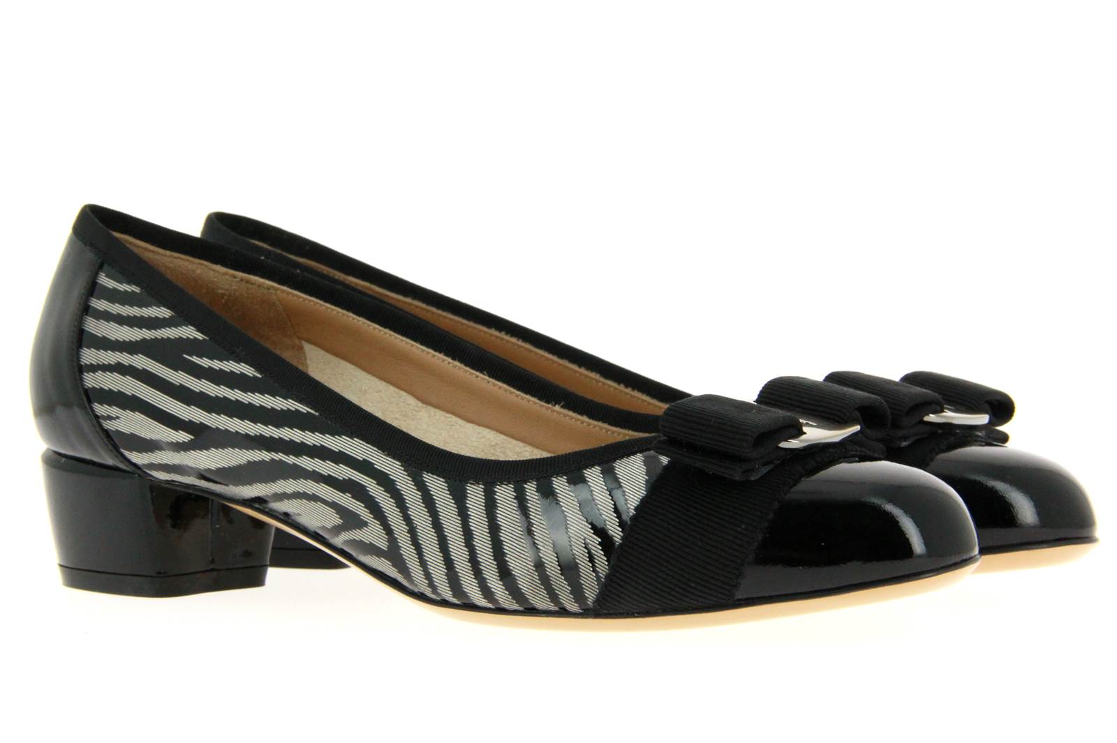 Salvatore Ferragamo Pumps TRIDA CALF PATENT NERO ZEBRA (39)