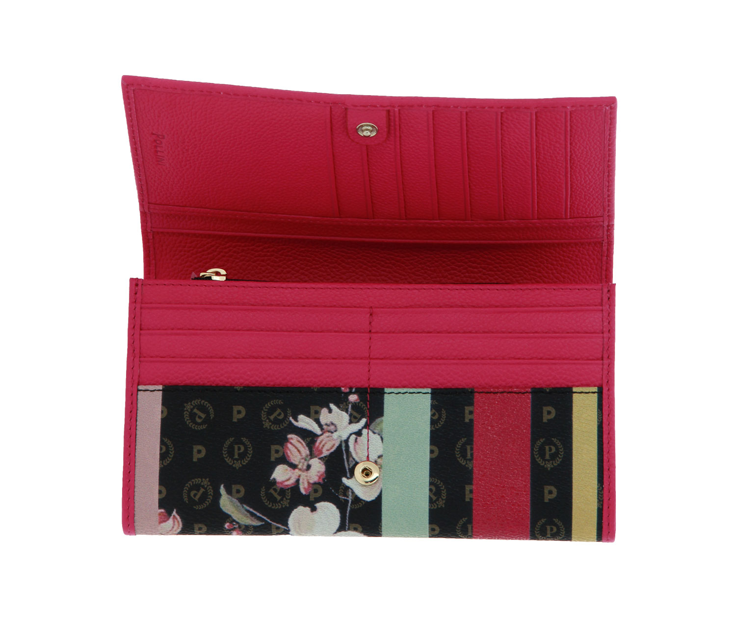 Pollini Portemonnaie TAPIRO ST.FLOWER VITELLO FUXIA