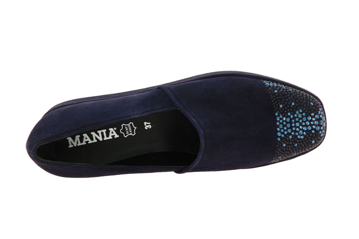 Mania Plateauslipper VELOUR BLU (37 )