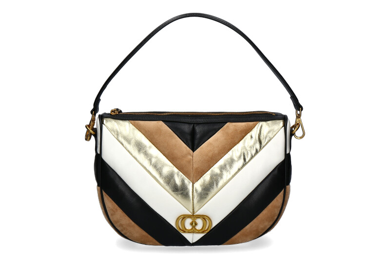 La Carrie Schultertasche AMITOLA STRIPES LOLLO MEDIUM LEATHER MULTI BEIGE
