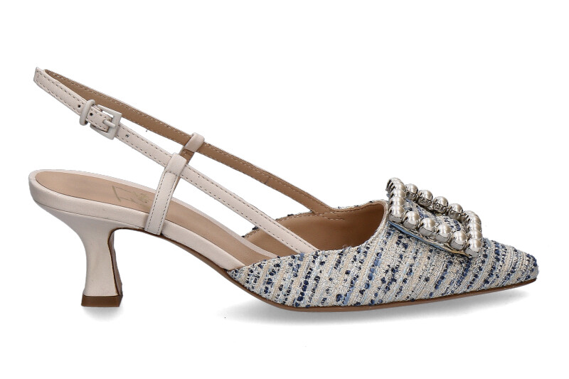 Roberto Festa Slingpumps STEFI TWEED LUX BLU NAPPA CREAM