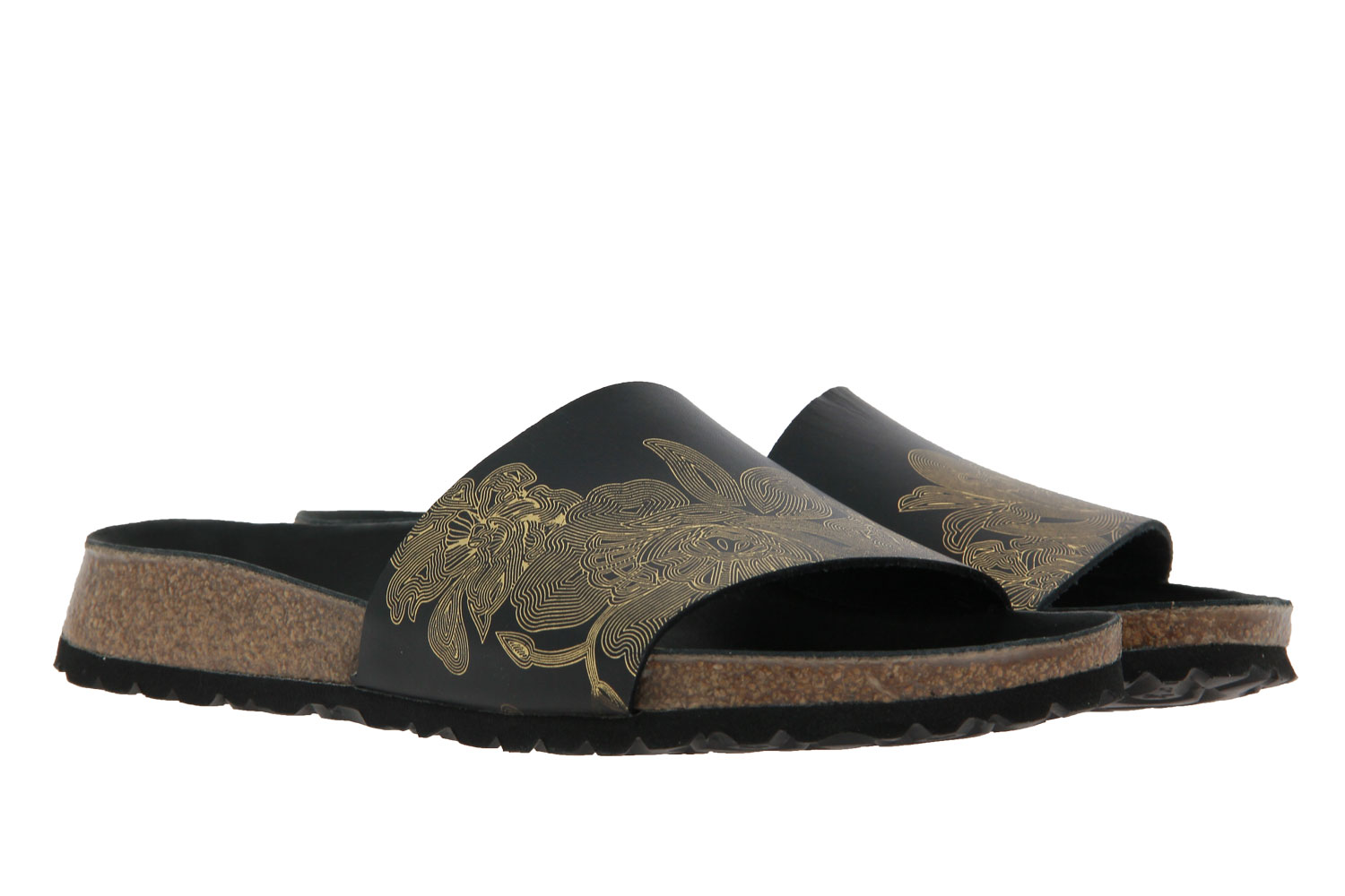 Papillio by Birkenstock Pantolette SCHMAL CORA ORNAMENTS BLACK GOLD (39)