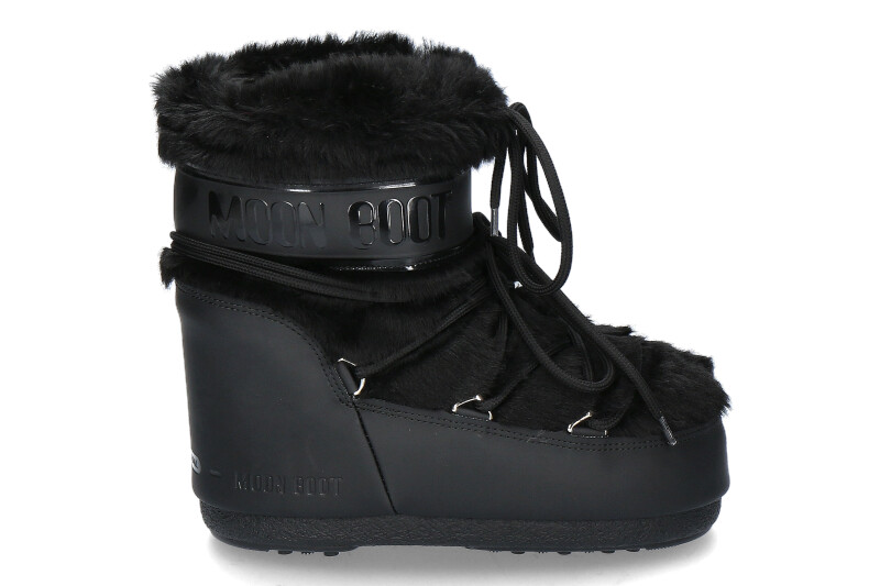 Moon Boot ICON LOW FAUX FUR- black