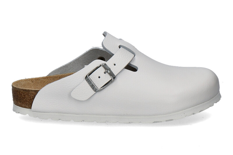 Birkenstock Pantolette BOSTON NORMAL NATURLEDER WEIß