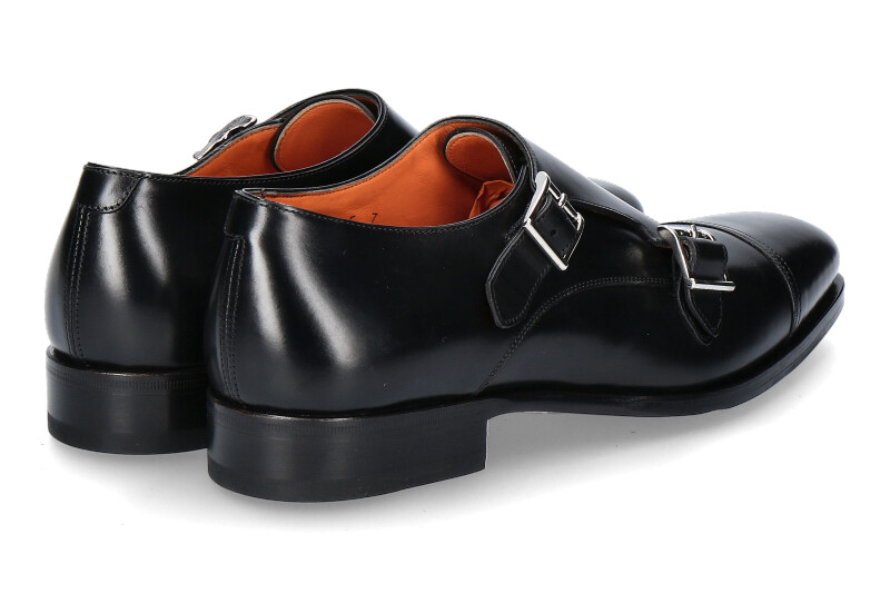 Santoni Monk LEATHER NERO (41½)