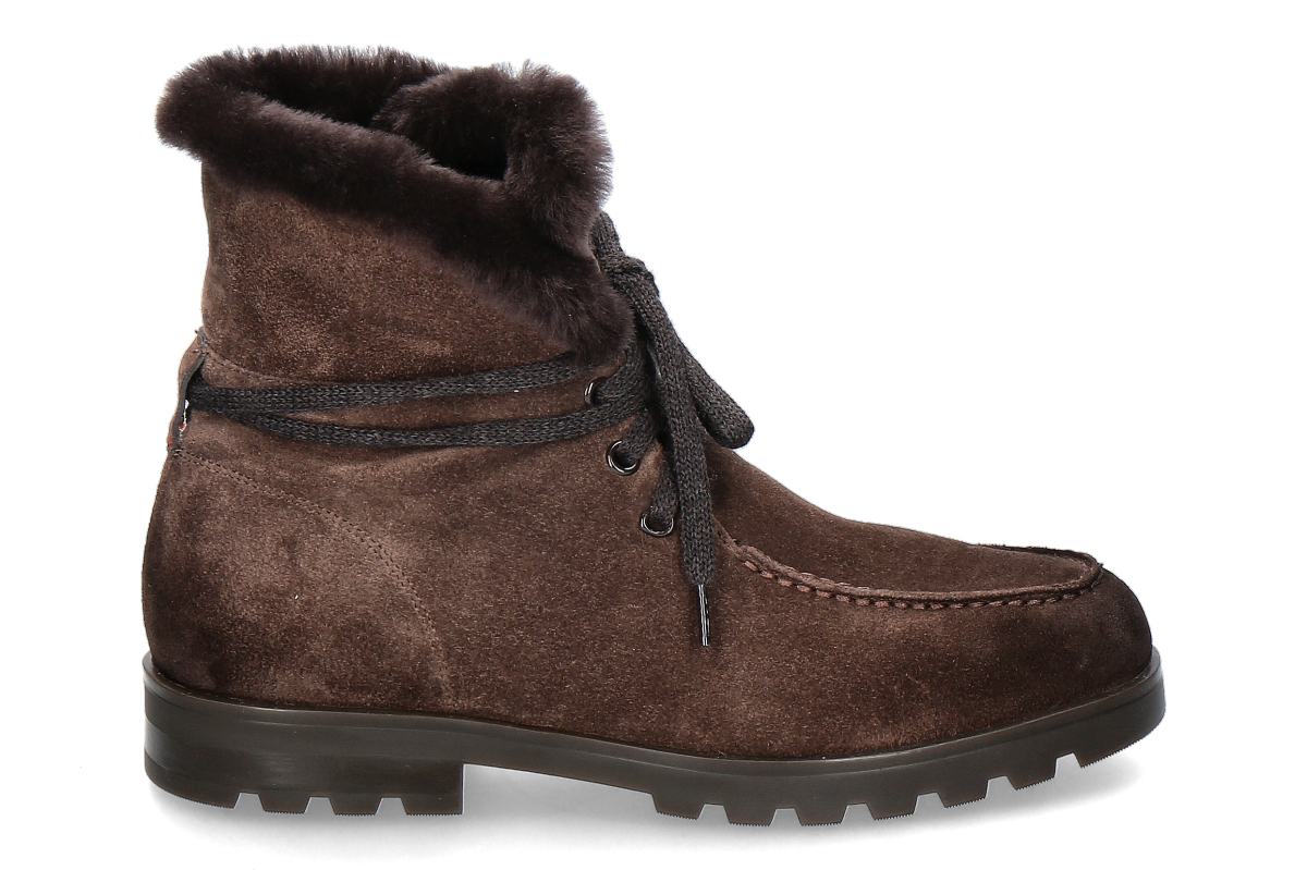 Santoni Damen- Stiefelette gefüttert DETR CAMOSCIO- dunkelbraun