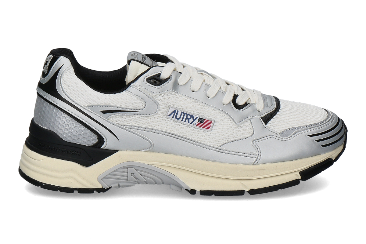 Autry Herren- Sneaker HYPERWAY LOW MESH MIRROR MV03- silber/ weiß/ schwarz