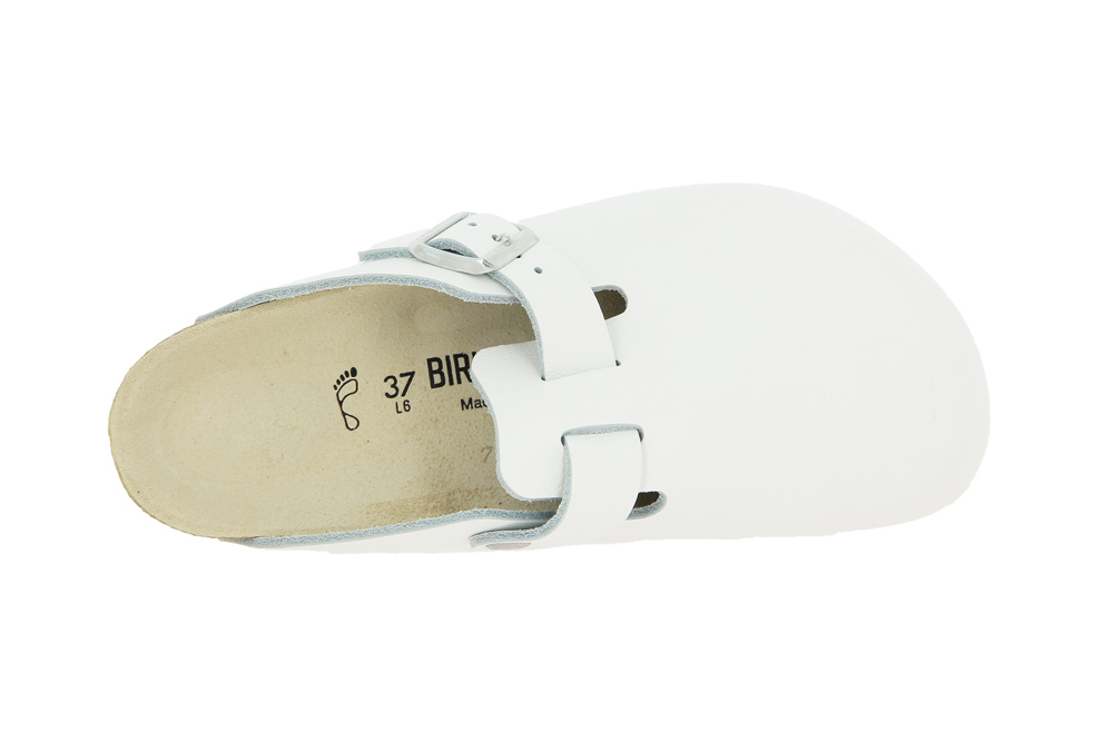 Birkenstock Pantolette BOSTON NORMAL NATURLEDER WEIß