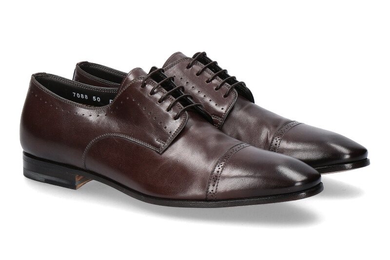 Santoni Schnürer LEATHER DARK BROWN (42)