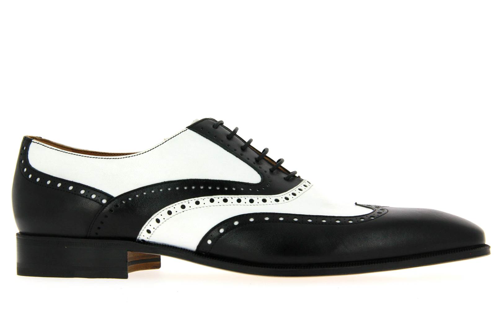 Moreschi Schnürer AL CAPONE NAPPA NERO BIANCO (40½)