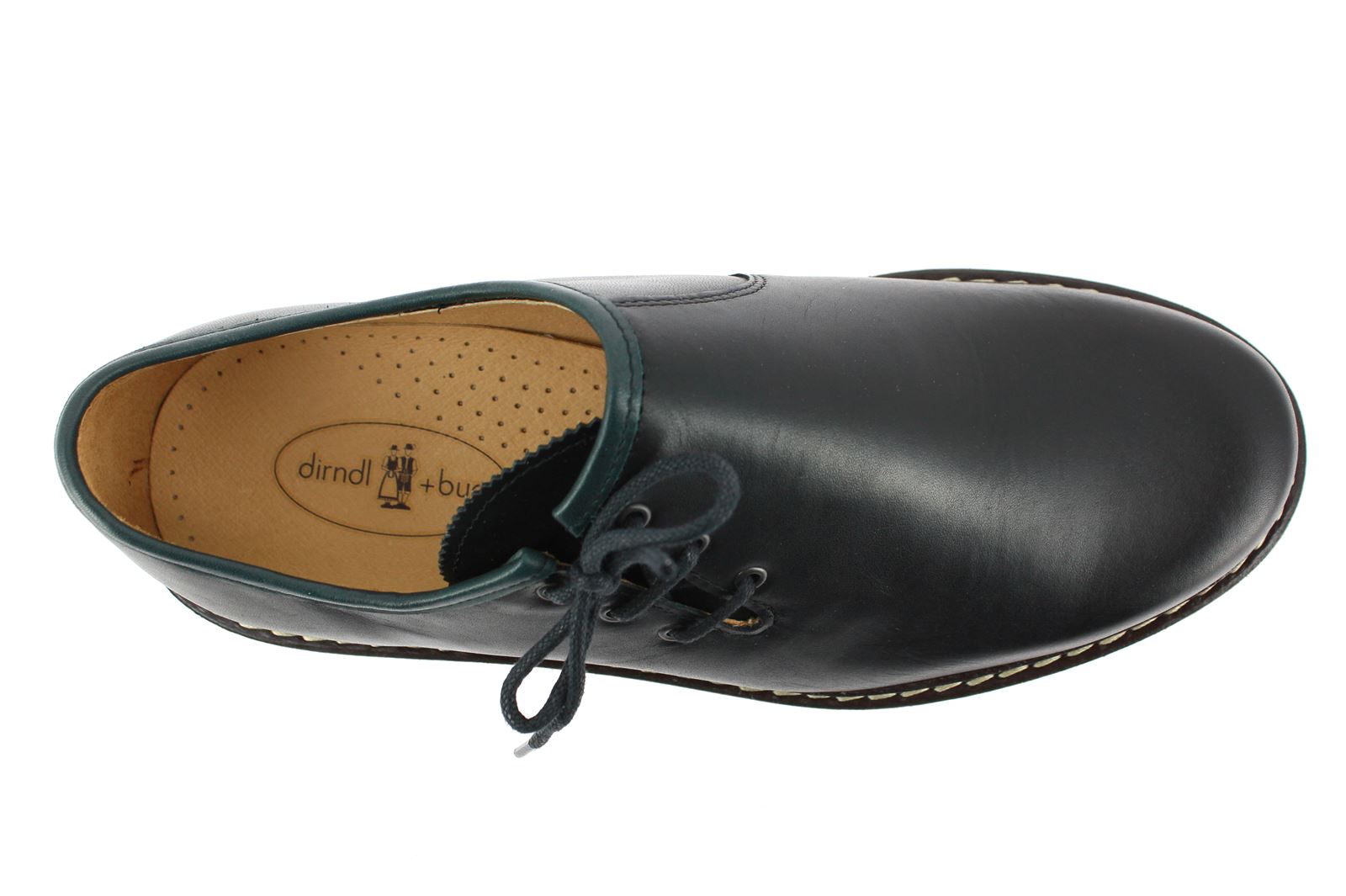 dirndl + bua Trachtenschuhe SOFTY BLACK GREEN LEATHER (45)