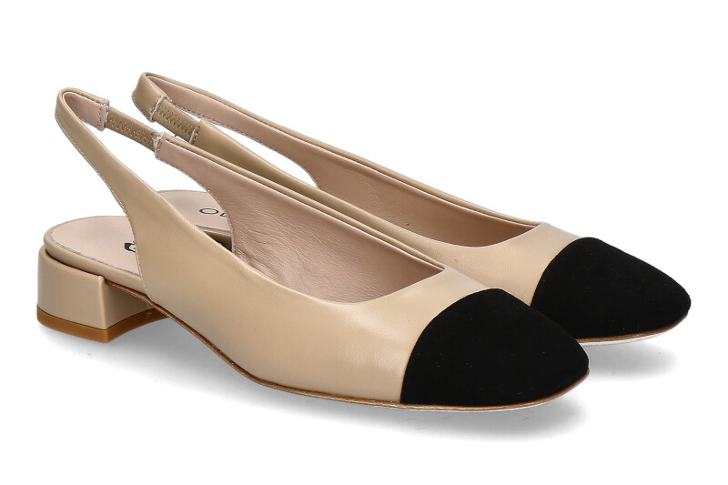 Odare Slingpumps GIRONA NAPPA CAMOSCIO- beige/ nero