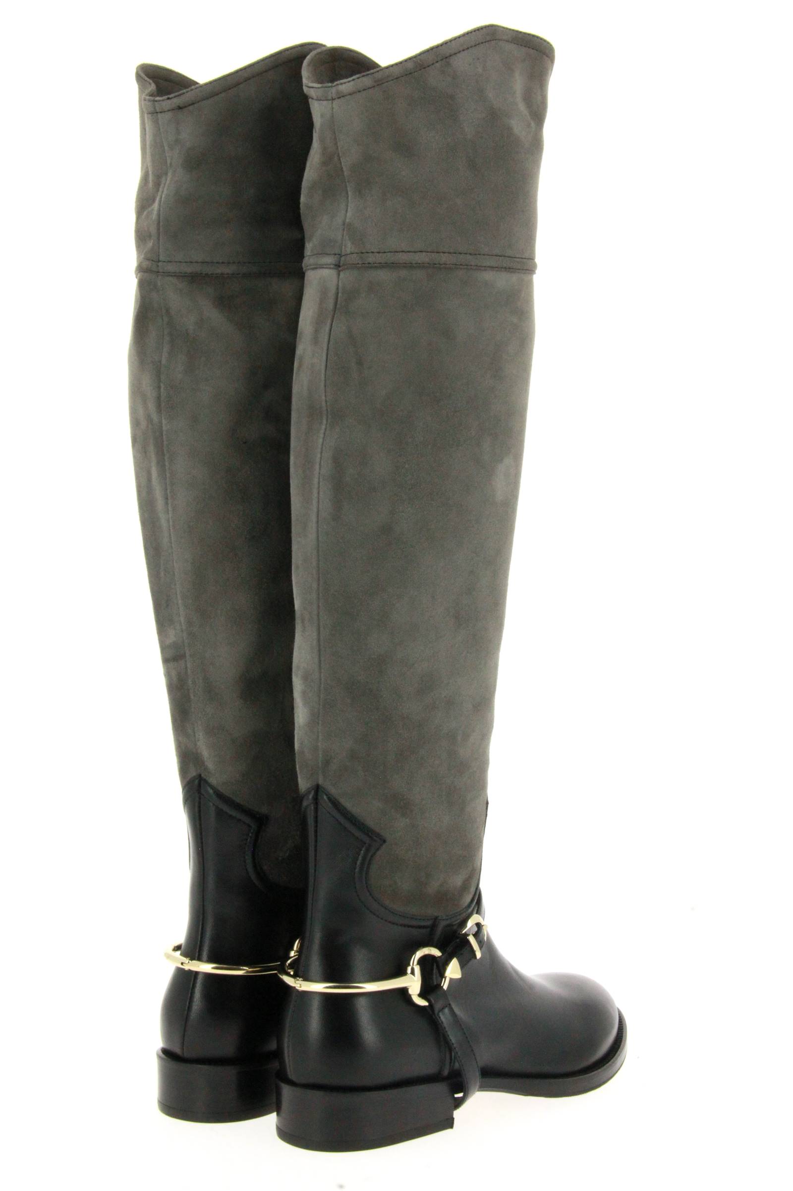 Le Pepé Stiefel CAMOSCIO FANGO NAPPA NERO (41)