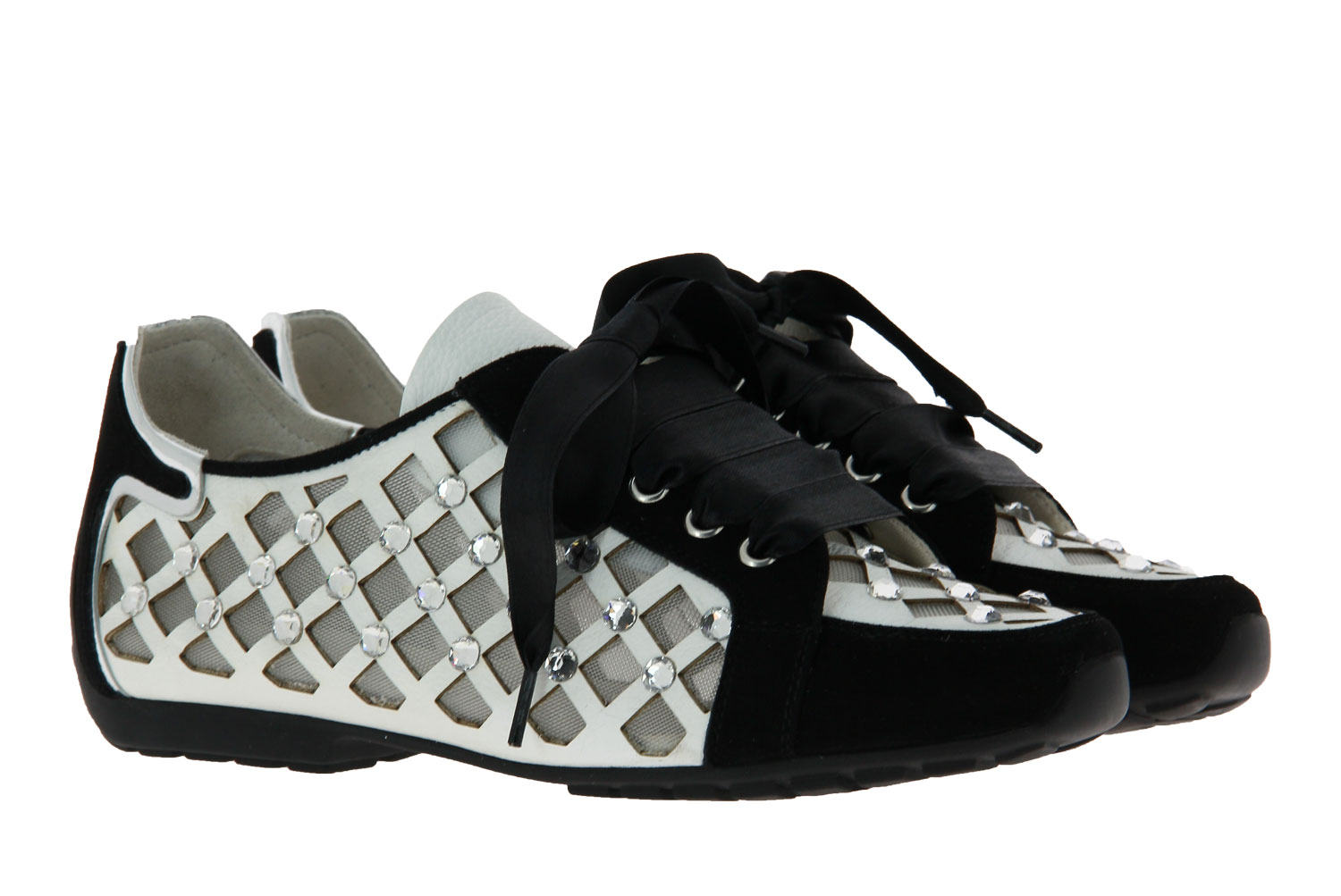 Mania Schnürer CAMOSCIO NERO BIANCO ARGENTO (39½)