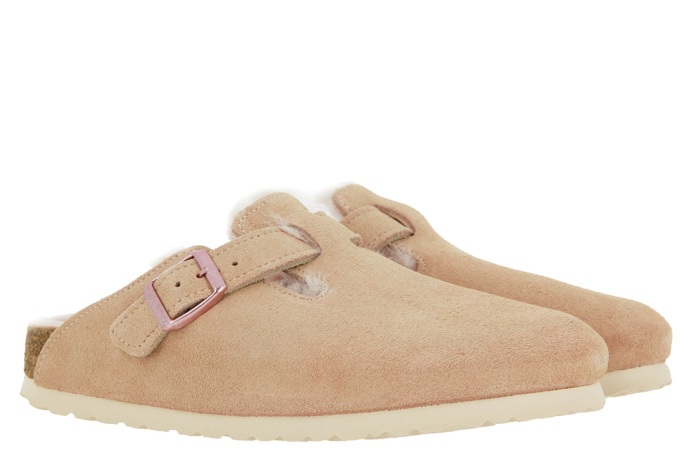 Birkenstock Clogs gefüttert BOSTON SCHMAL SHEARLING LIGHT ROSE
