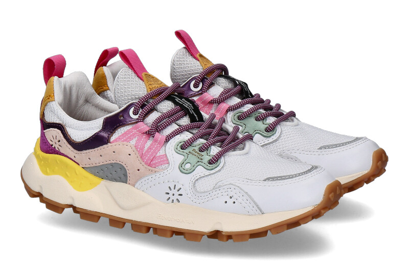Flower Mountain Sneaker YAMANO 3 WOMAN SUEDE MESH WHITE PASTELL MULTI 