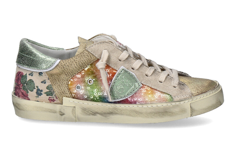 Philippe Model Sneaker PARIS PAILETTES FLEURS MULTICOLOR