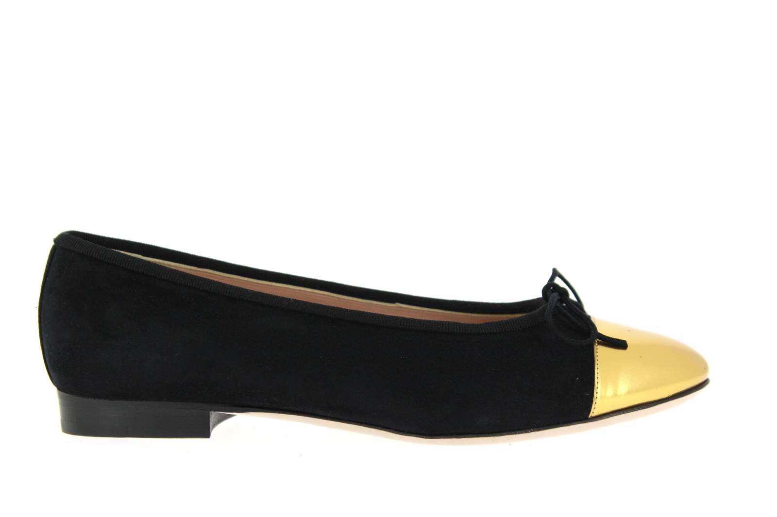 Unützer Ballerina CAMOSCIO NERO VITELLO ORO (37½)