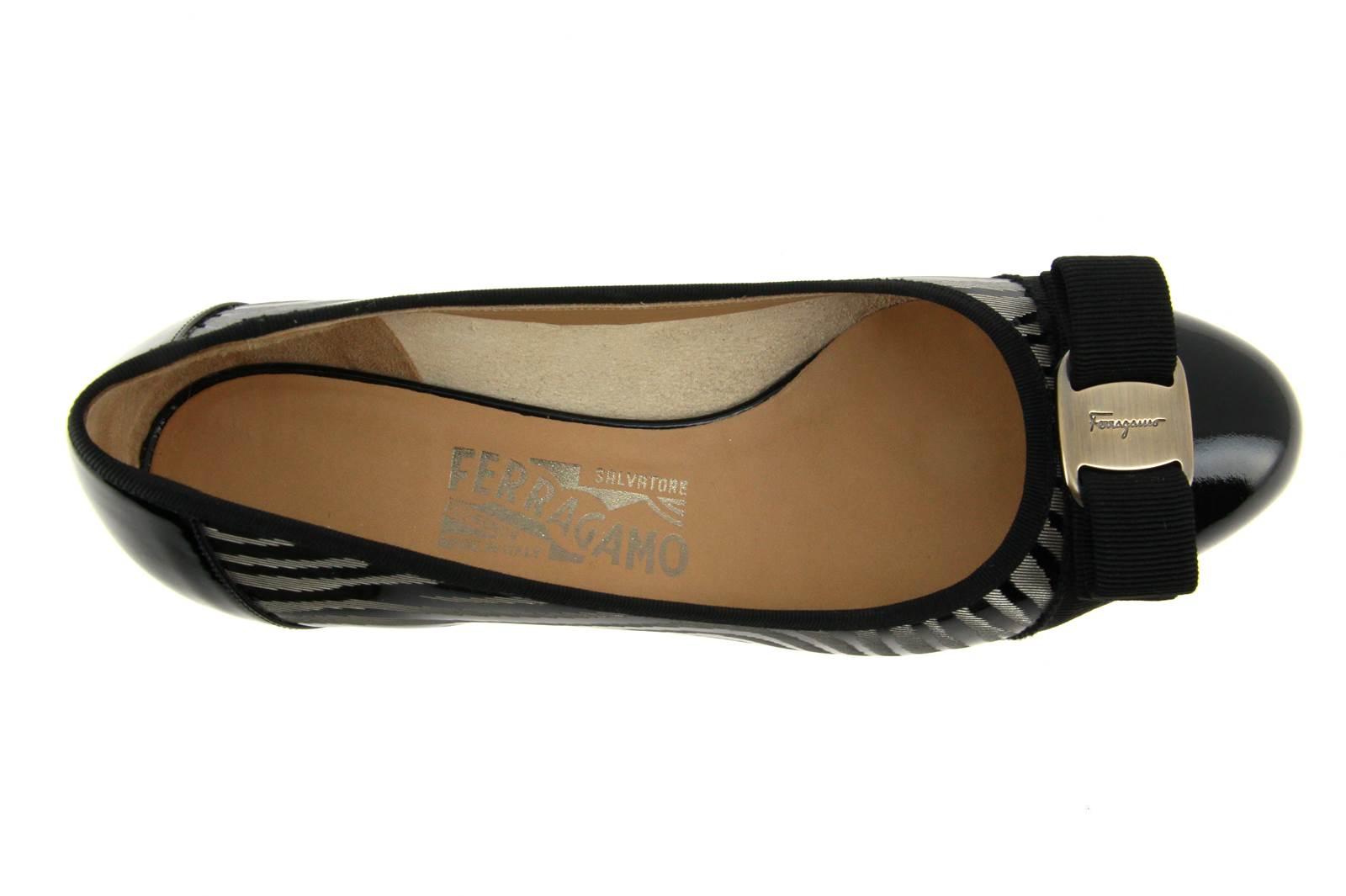 Salvatore Ferragamo Pumps TRIDA CALF PATENT NERO ZEBRA (39)