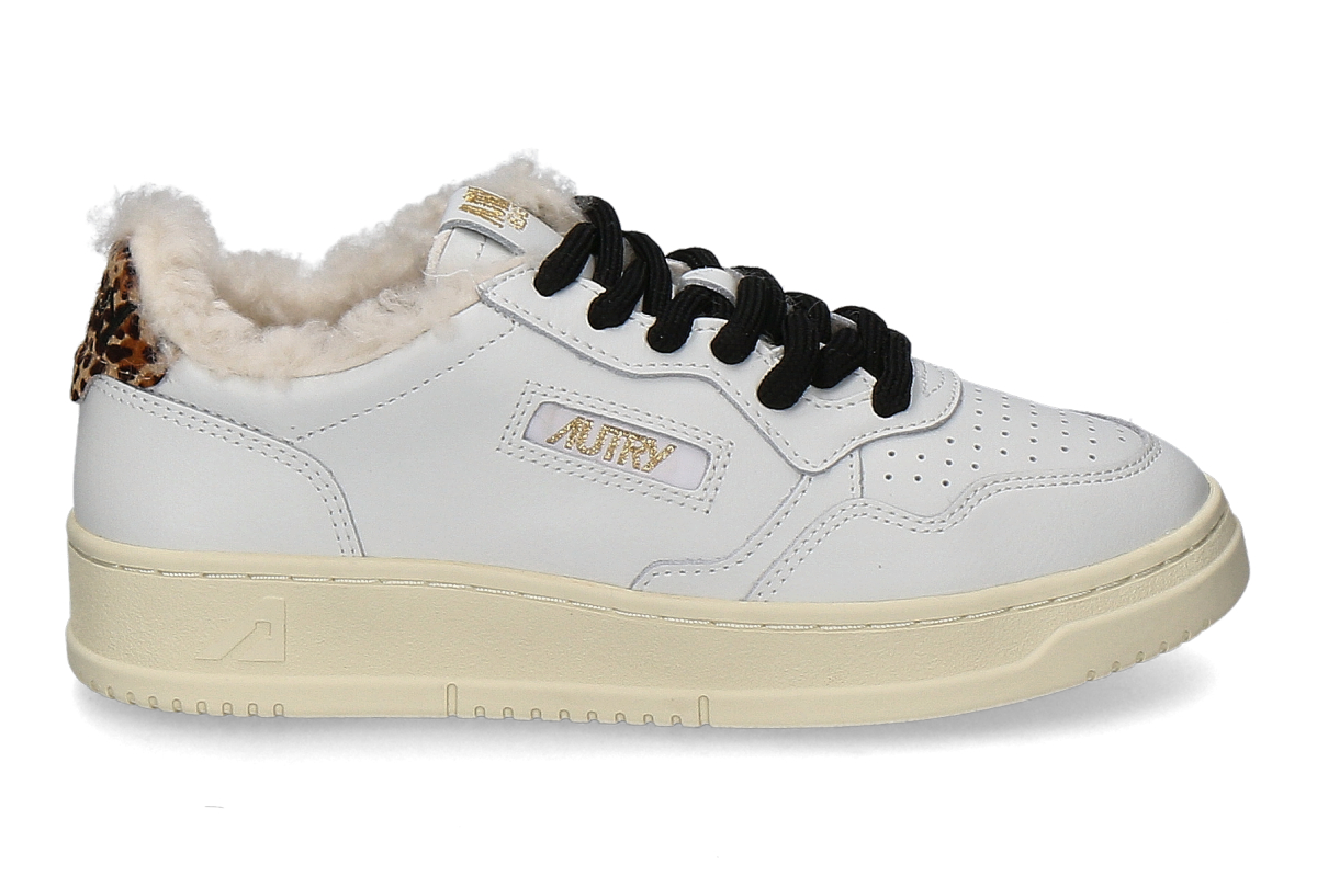 Autry Damen- Sneaker gefüttert MEDALIST LEO SHEARLING OC02- white/ weiss