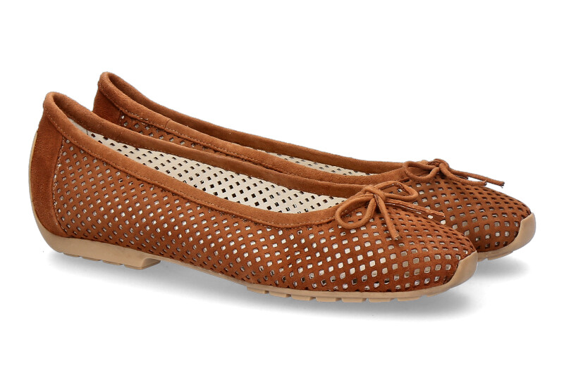 Mania Ballerina PERFORATO CAMOSCIO COGNAC (41½)