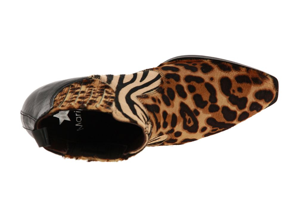 Maripe Stiefelette LEOPARDO ZEBRA MARRONE NATURALE NERO (36½)