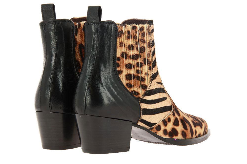 Maripe Stiefelette LEOPARDO ZEBRA MARRONE NATURALE NERO (36½)