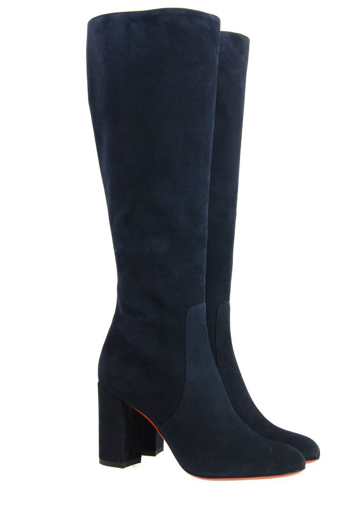 Santoni Stiefel VELOURSLEDER BLAU (36½)