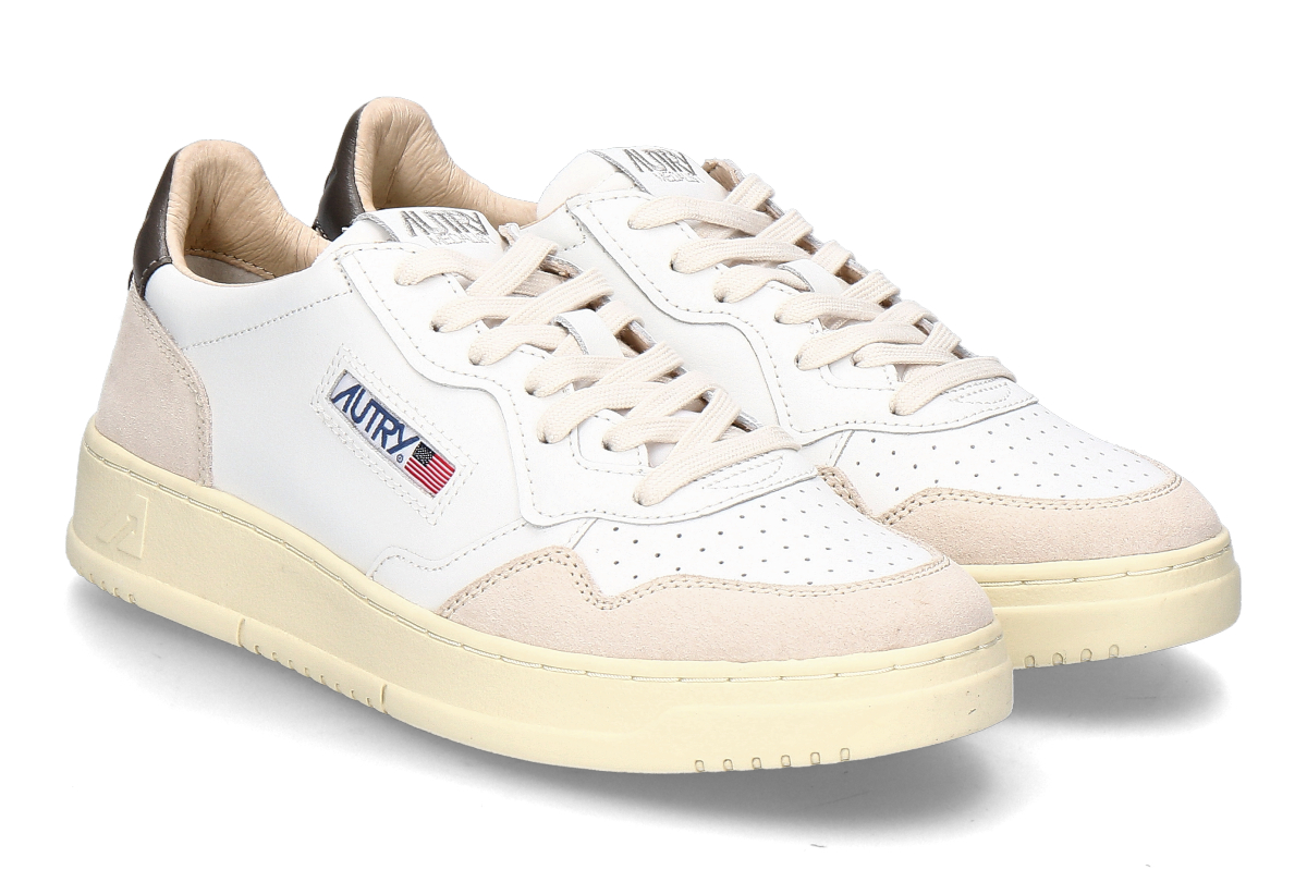 Autry Herren- Sneaker MEDALIST SUEDE LEATHER LS01- white/ morel grau