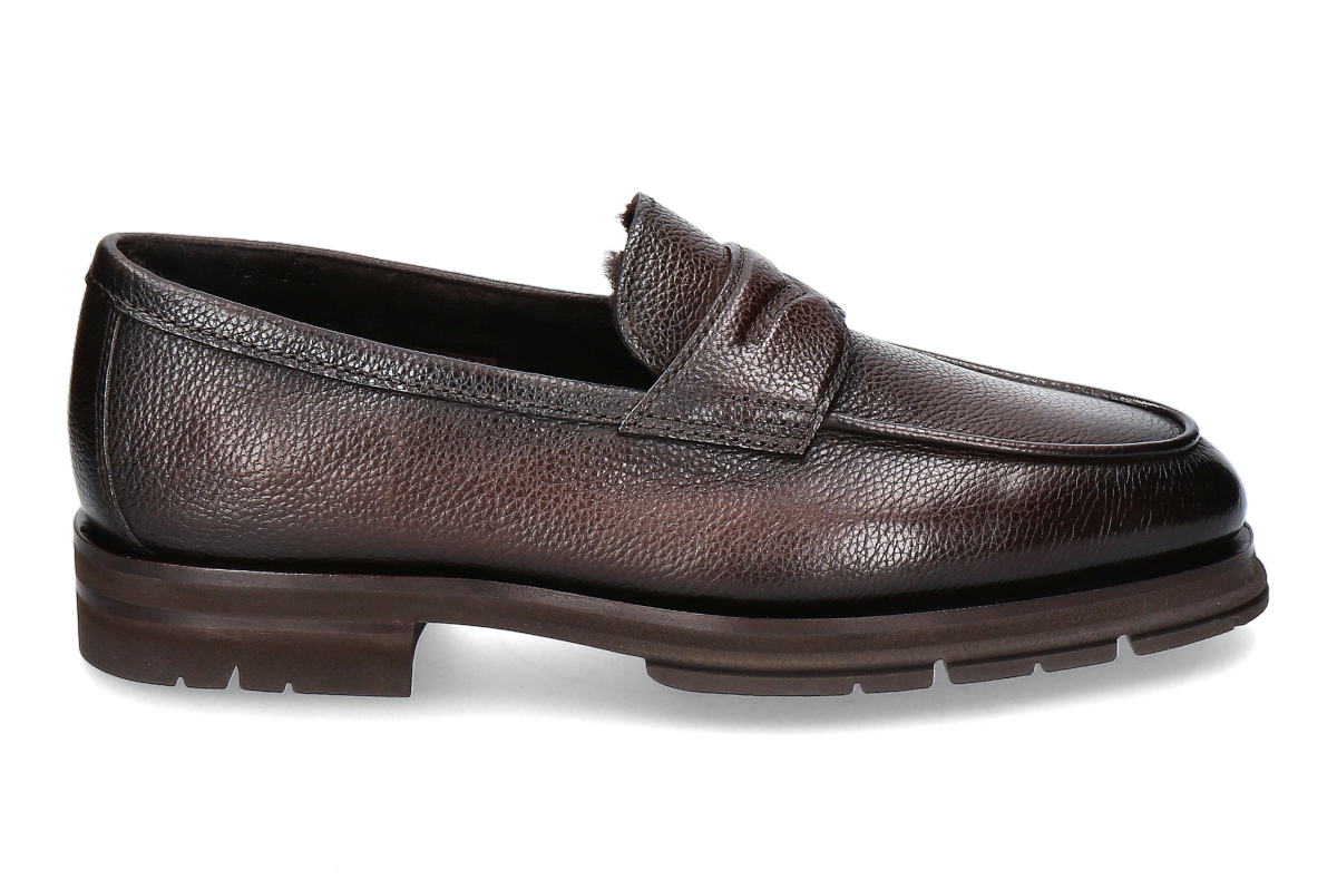 Santoni Herren- Loafer CARLO gefüttert- dunkelbraun/ dark brown