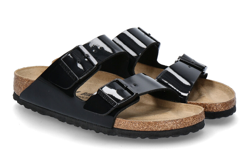Birkenstock Pantolette ARIZONA NORMAL BIRKO-FLOR- black patent