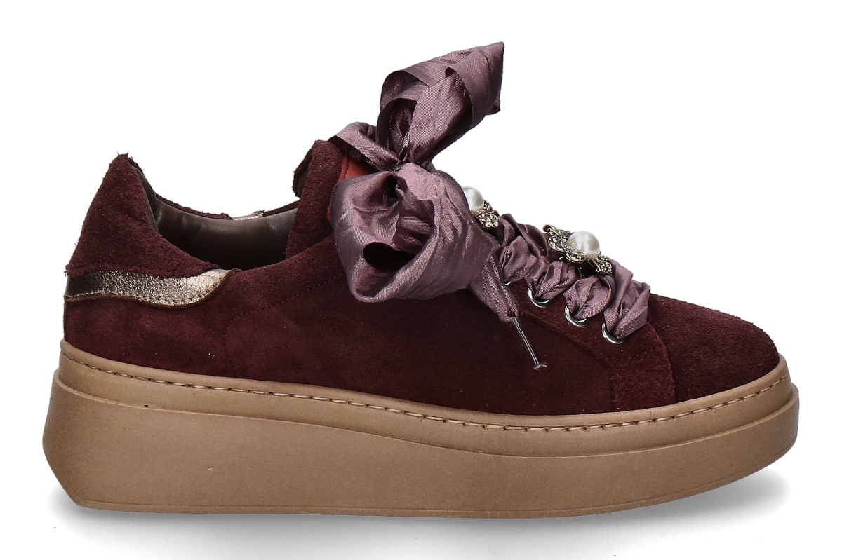 méliné Damen- Sneaker BERLINO F205- bordo-brandy/ weinrot