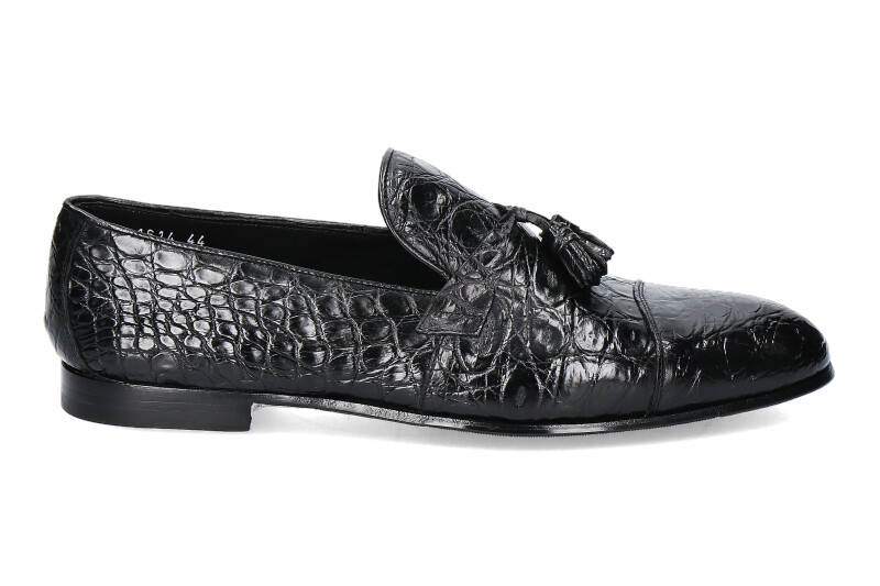 Doucal's Loafer REAL CROCODILE BURN NERO