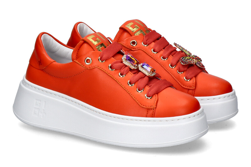 Gio+ Damen-Sneaker PIA140C COMBI VITELLO- orange