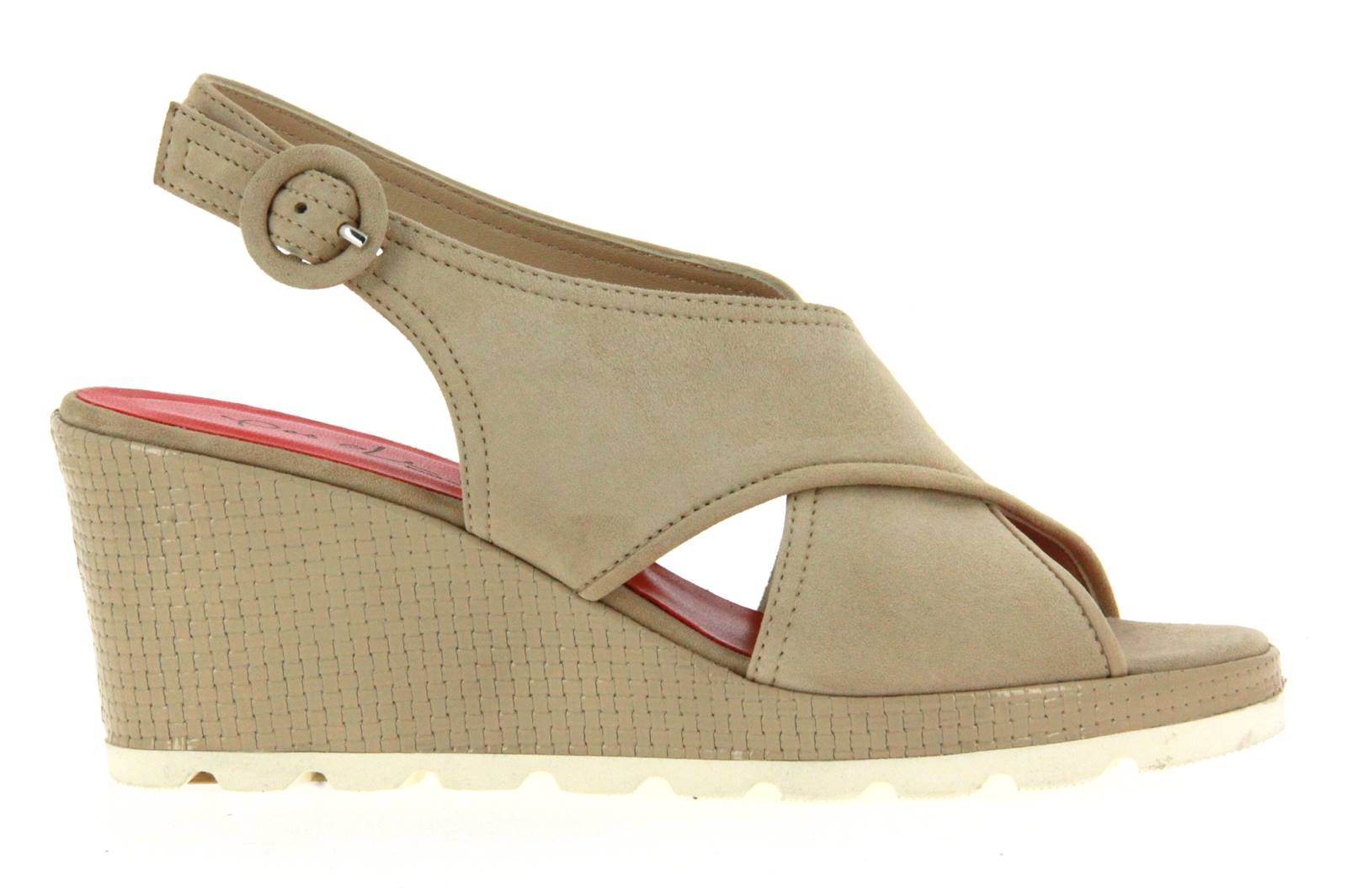 Pas de rouge Keilsandale CLOE CAMOSCIO ECRU LACK BEIGE (38½)