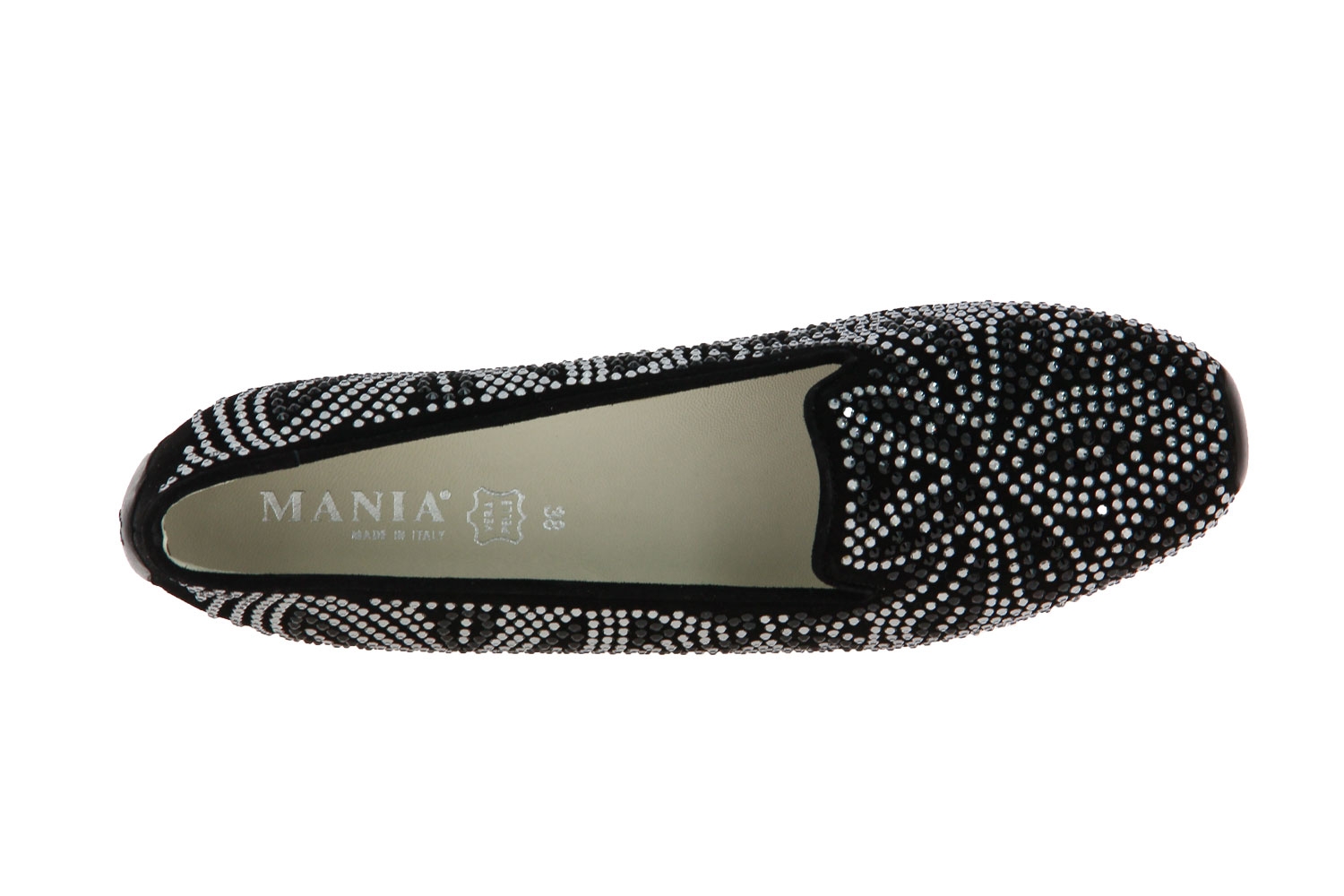Mania Slipper CAMOSCIO NERO SWAROVSKI (38)