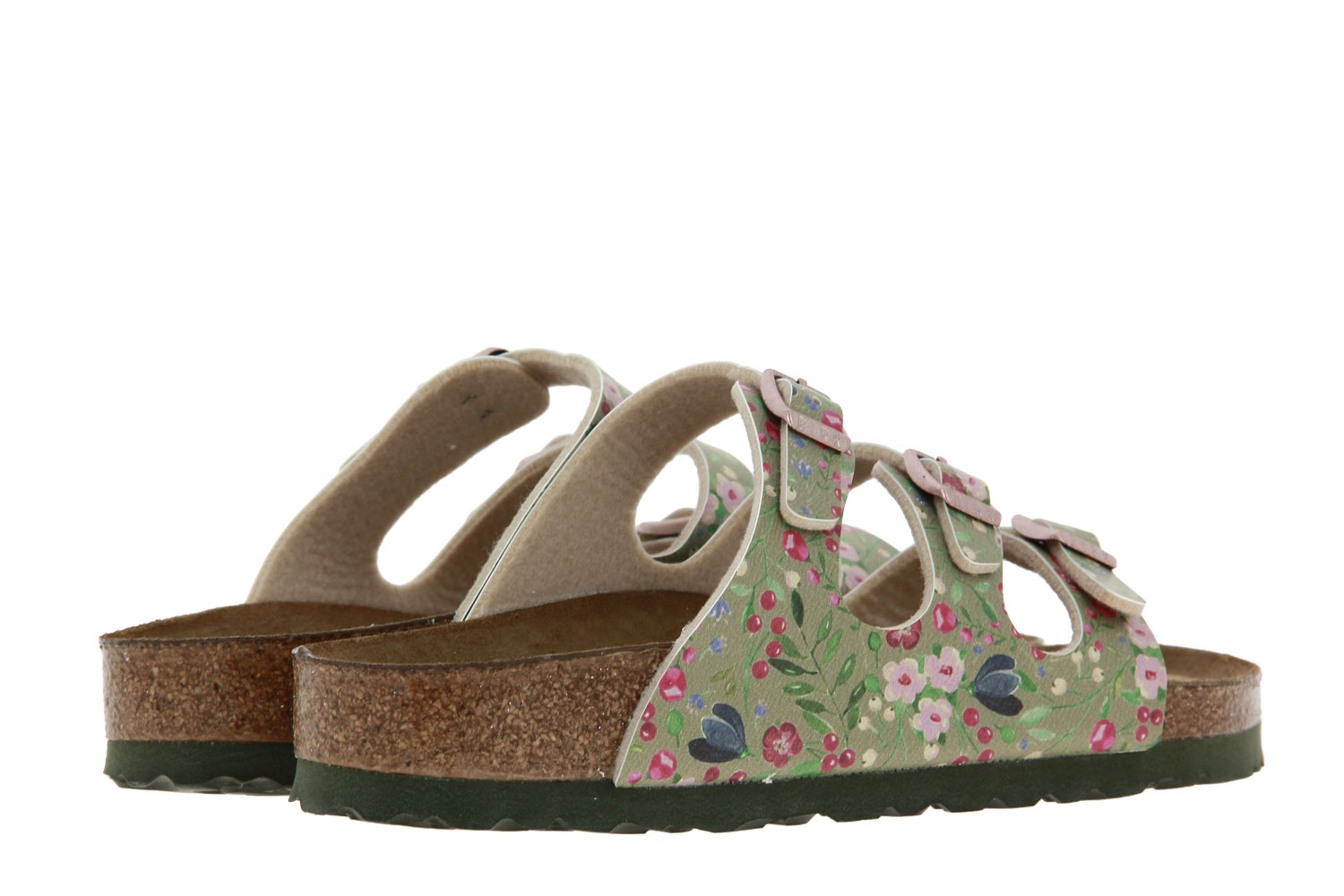 Birkenstock Pantolette SCHMAL FLORIDA MEADOW FLOWERS KHAKI (38)