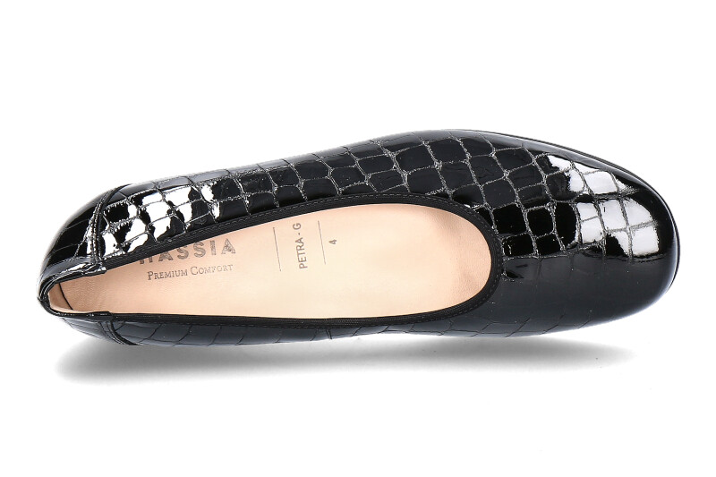 Hassia Slipper PETRA CROCOLACK SCHWARZ (38)