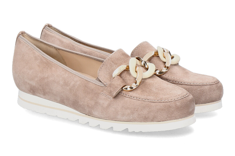 Hassia Slipper PISA G-WEITE VELOURLEDER PEARL