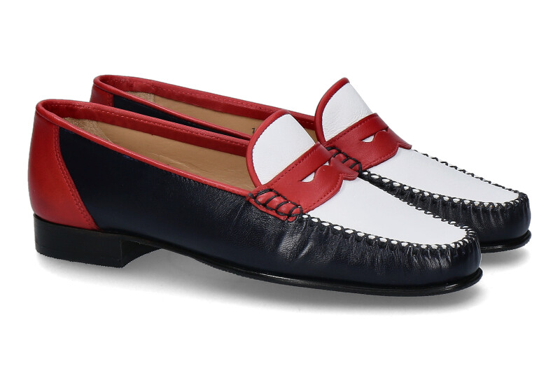 Pascucci Slipper NAPPA BLU BIANCO ROSSO