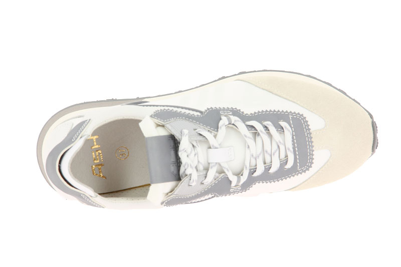 ASH Sneaker TIGER CALF SUEDE SALT WHITE SILVER (39)