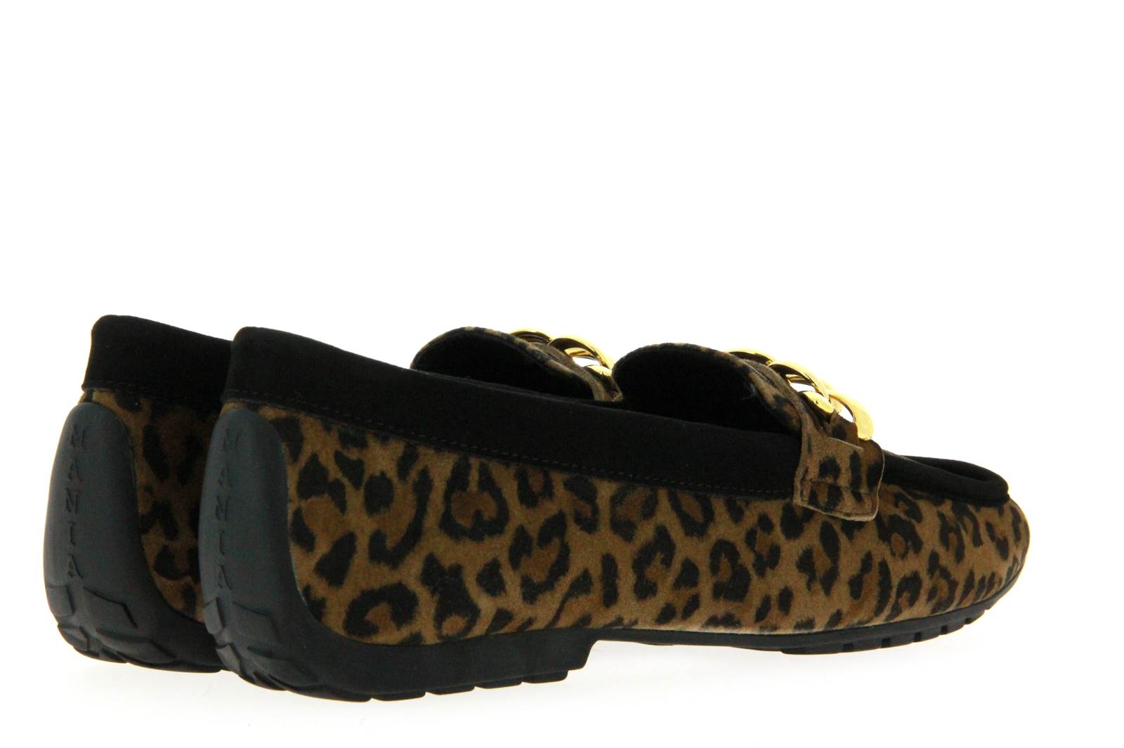 Mania Mokassin CAMOSCIO NERO LEOPARD (37 )