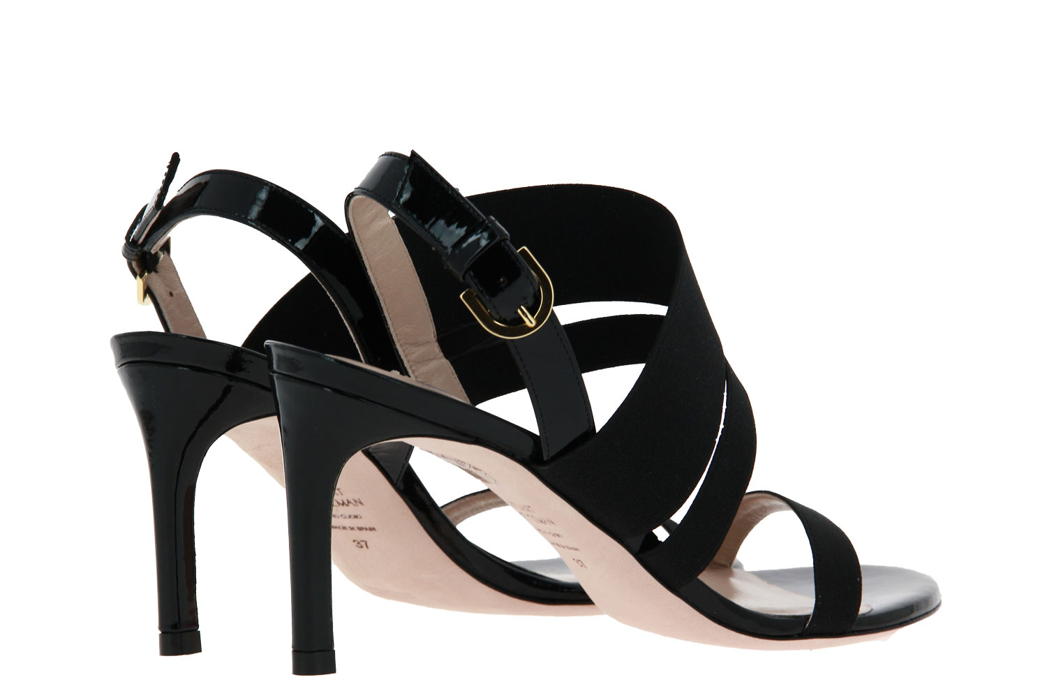 Stuart Weitzman Sandalette ADRIENNE BLACK PATENT (40)