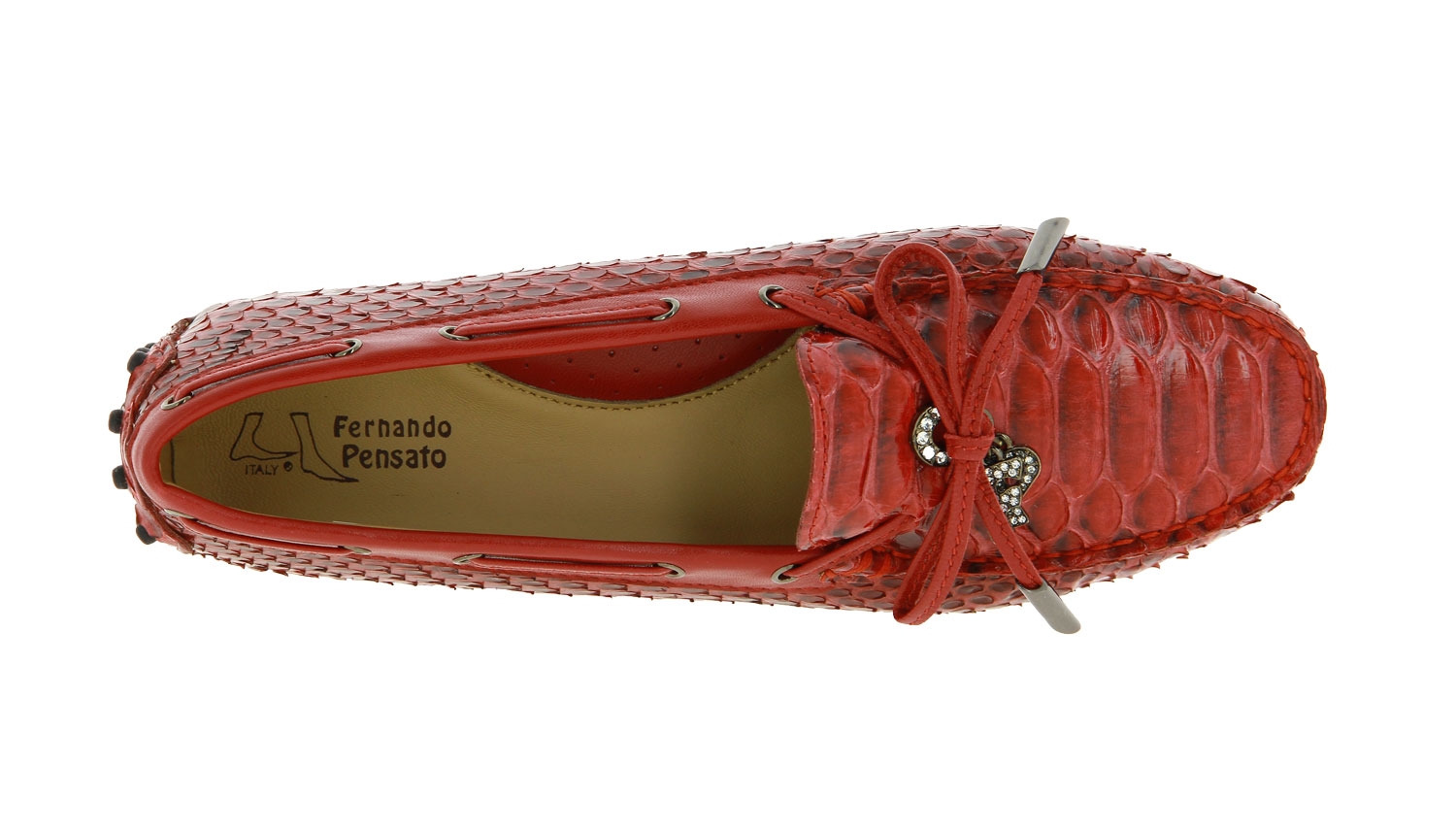 Fernando Pensato Mokassin POSITANO ROSSO AUREA NERO (37 )